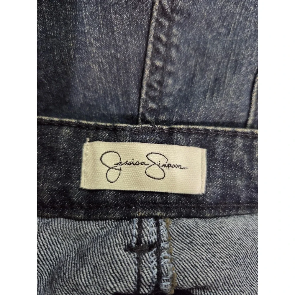 Jessica Simpson Jeans Girls 16 Blue Quilted Patchwork Skinny Stretch Denim Pants